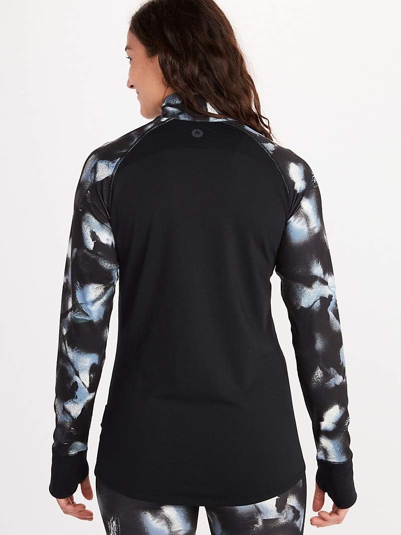 Marmot Damen Baselayer 1/2 Zip Unterhemd XL Black/Solstice, XL Black/Solstice