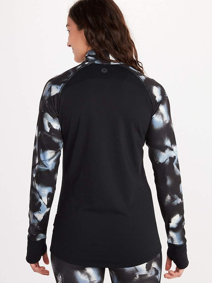 Marmot Damen Baselayer 1/2 Zip Unterhemd XL Black/Solstice, XL Black/Solstice