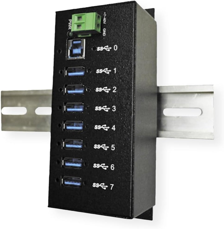 EXSYS EX-1187HMVS 4 Port USB 3.0 HUB Din-Rail-Kit 15KV ESD Surge Protection schwarz