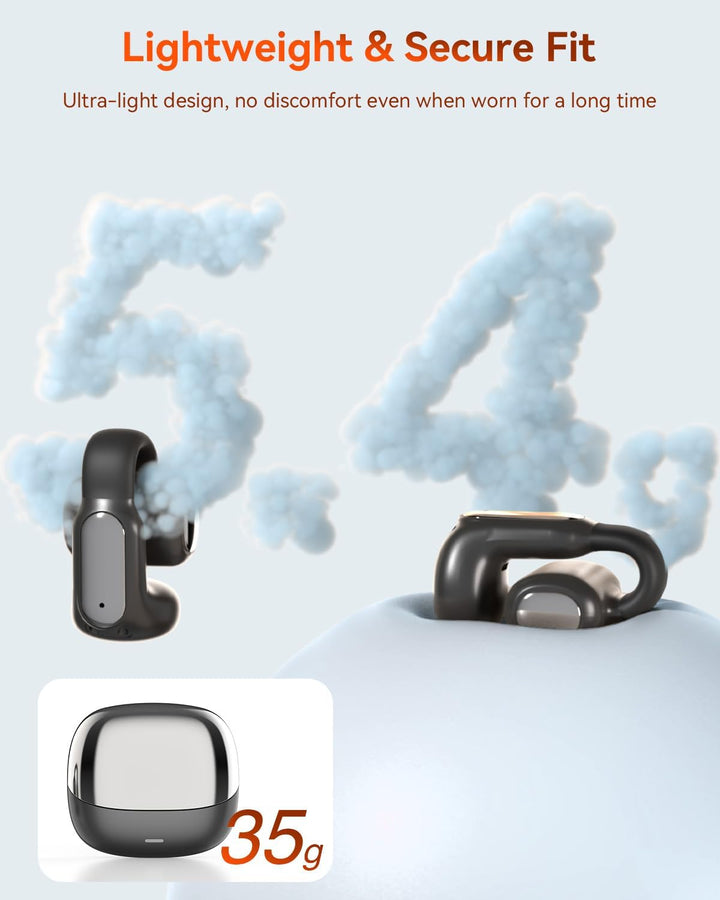 ANSTEN Open Ear Kopfhörer Bluetooth 5.4, Clip on Kopfhörer mit ENC HD-Noise Cancelling für Anrufe, I