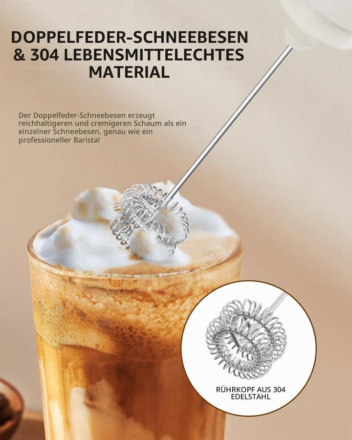 CIRCLE JOY Wiederaufladbarer Milchaufschäumer Handheld, Elektrischer Kaffee-Aufschäumer, Tragbarer H