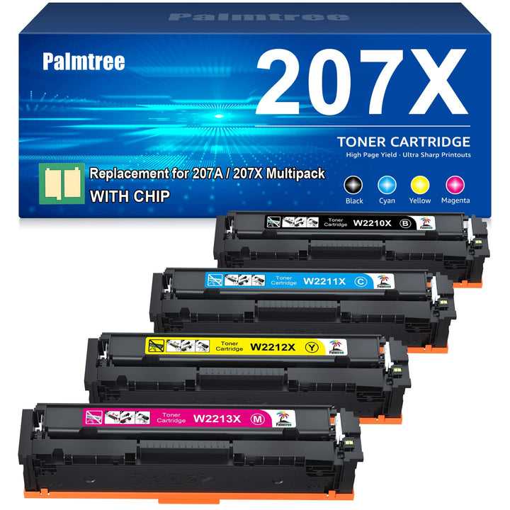 Palmtree 207X Mit Chip Toner Kompatibel für HP 207X 207A Schwarz für HP Color LaserJet Pro MFP M283f