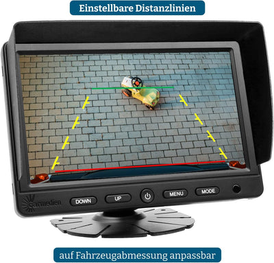 Carmedien cm-DKRFS3 Twin Rückfahrsystem 12V 24V Dual Rückfahrkamerasystem digitaler Rückspiegel Wohn