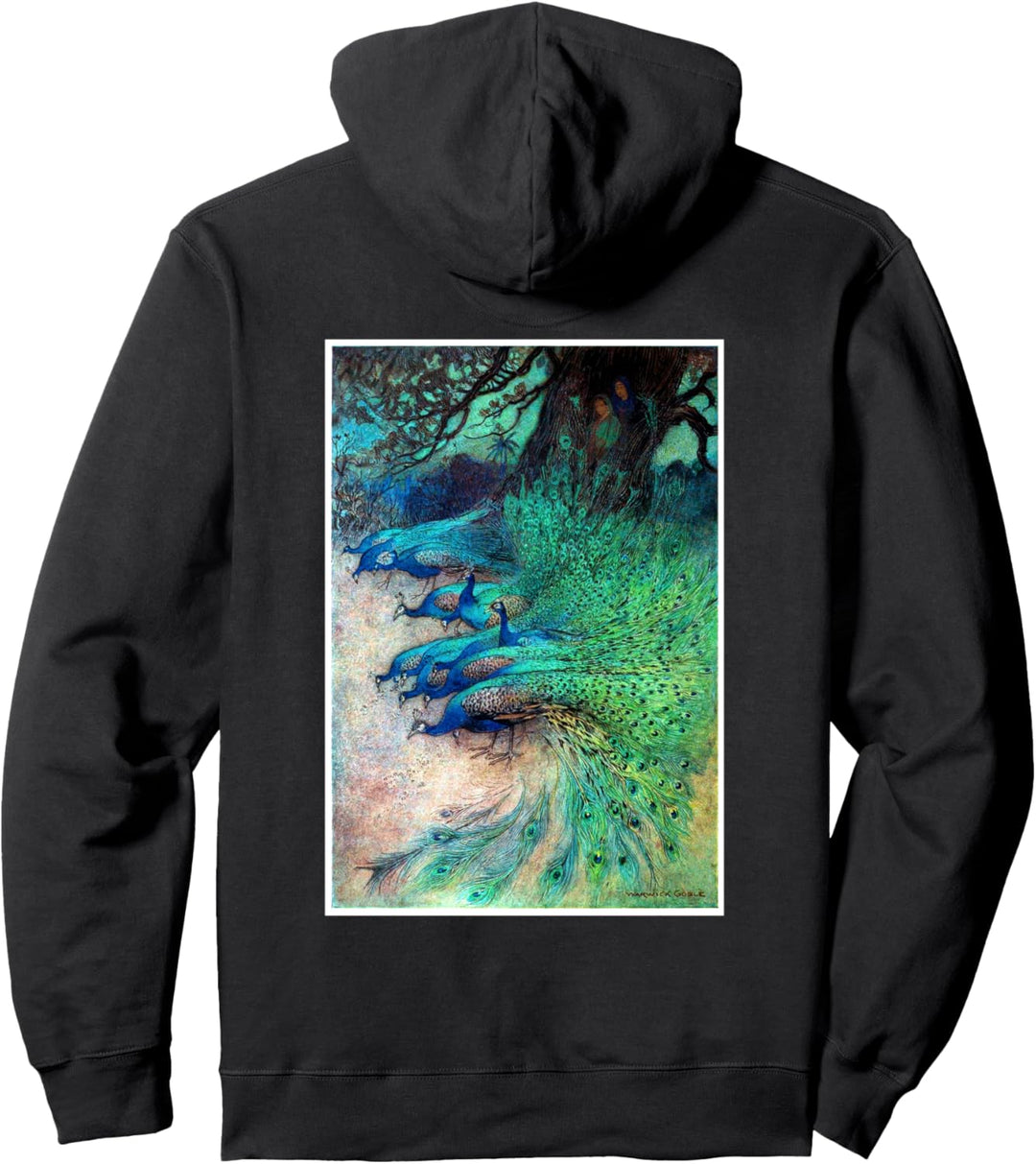 Pfauen Pfauenfedern Feder Federn Warwick Goble Pullover Hoodie