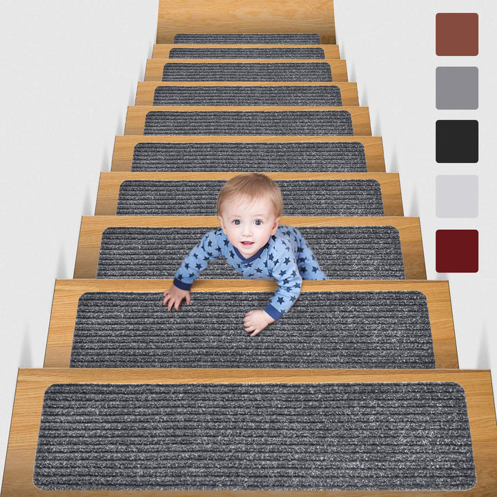 MBIGM 15er Set Stufenmatten 20 cm X 76 cm Treppenteppich Selbstklebend Sicherheit Stufenteppich für