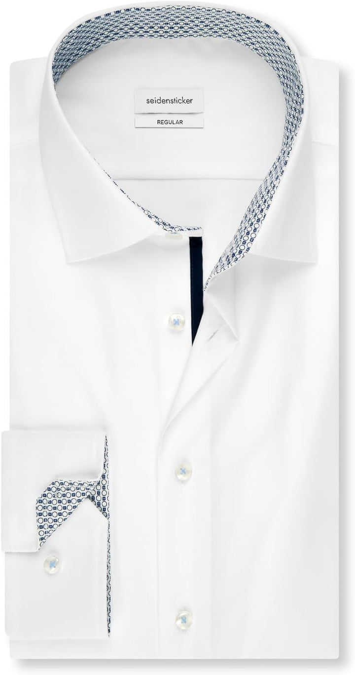 Seidensticker Herren Business-Hemd - Regular Fit - Bügelfrei - Kent-Kragen - Langarm - 100% Baumwoll