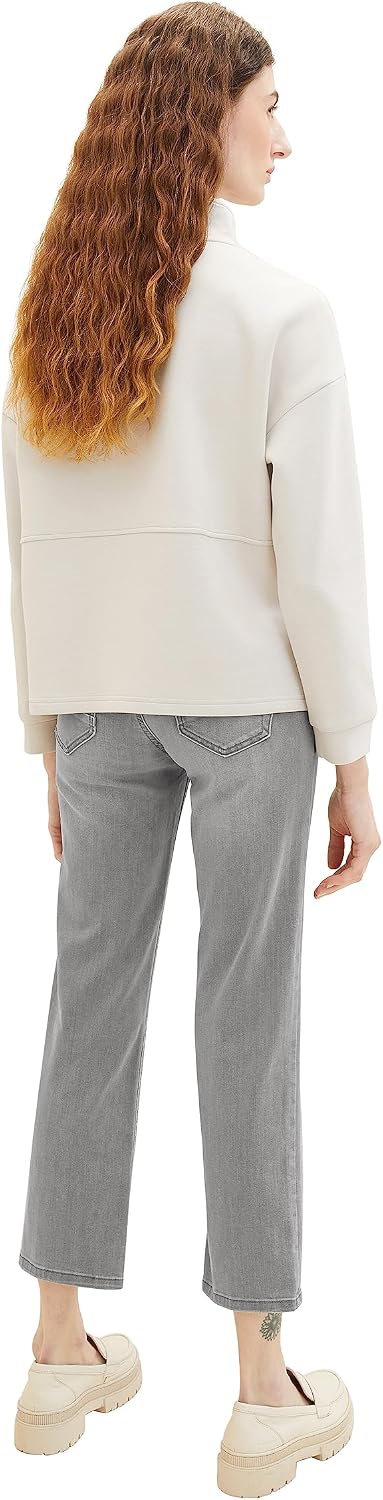 TOM TAILOR Damen Alexa Straight Jeans 26W / 28L 10212 - Clean Light Stone Grey Denim, 26W / 28L 1021