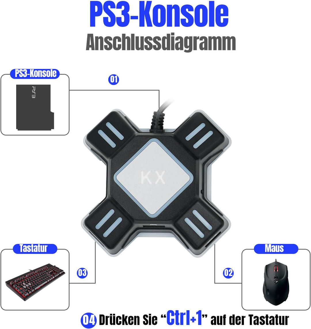 Mcbazel KX Tastatur Maus Konverter Adapter für NS Switch/Xbox One/PS4/PS3