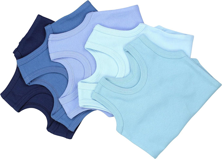TupTam Baby Jungen Achselbody – Weicher Baby Body im 5er Pack aus Baumwolle, Body Baby Unifarben OEK