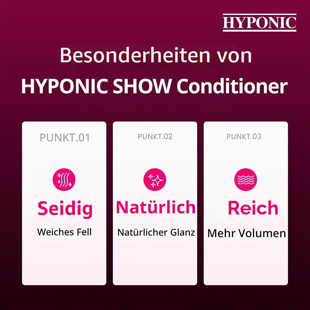HYPONIC Show Milk Protein Conditioner - Professionelles Show Dog Shampoo für Hochleistung 500 ml