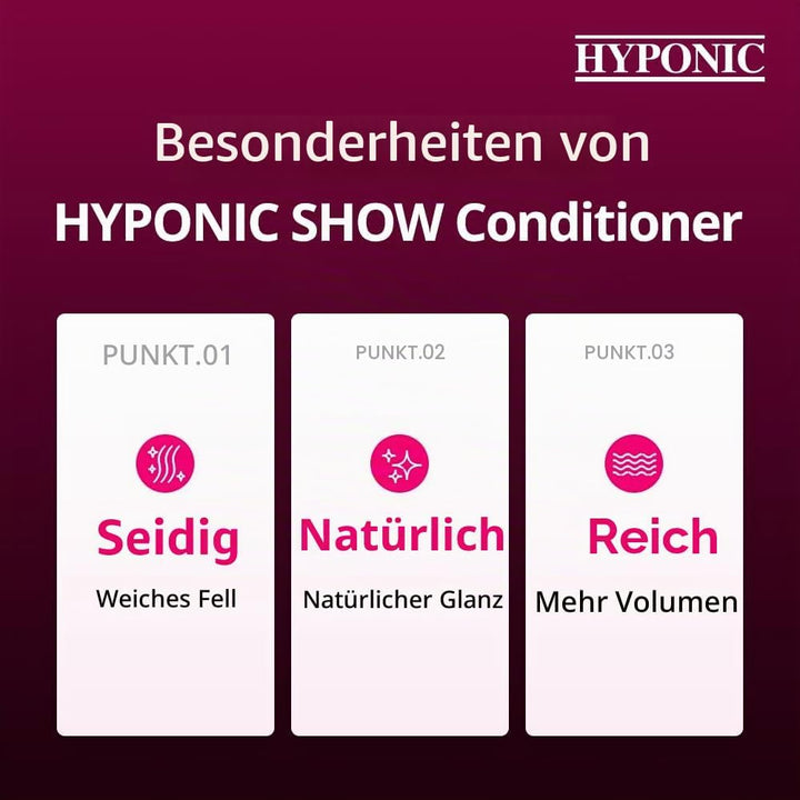 HYPONIC Show Milk Protein Conditioner - Professionelles Show Dog Shampoo für Hochleistung 500 ml