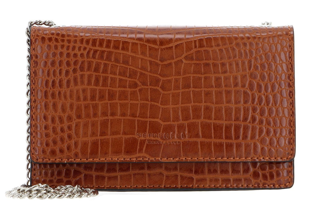 Seidenfelt Skane Schultertasche 17 cm cognac