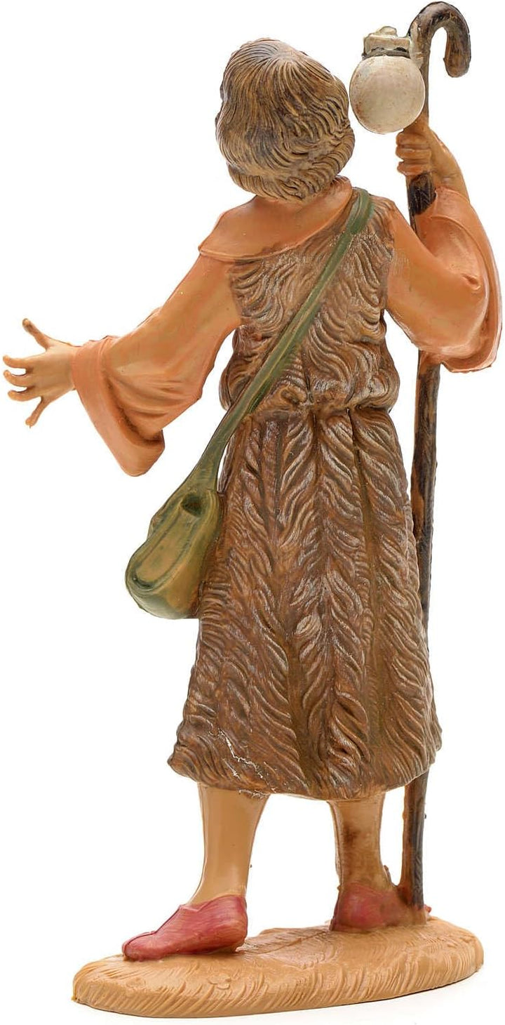 Holyart Krippenfigur Hirte mit Stock und Tasche Fontanini 12 cm