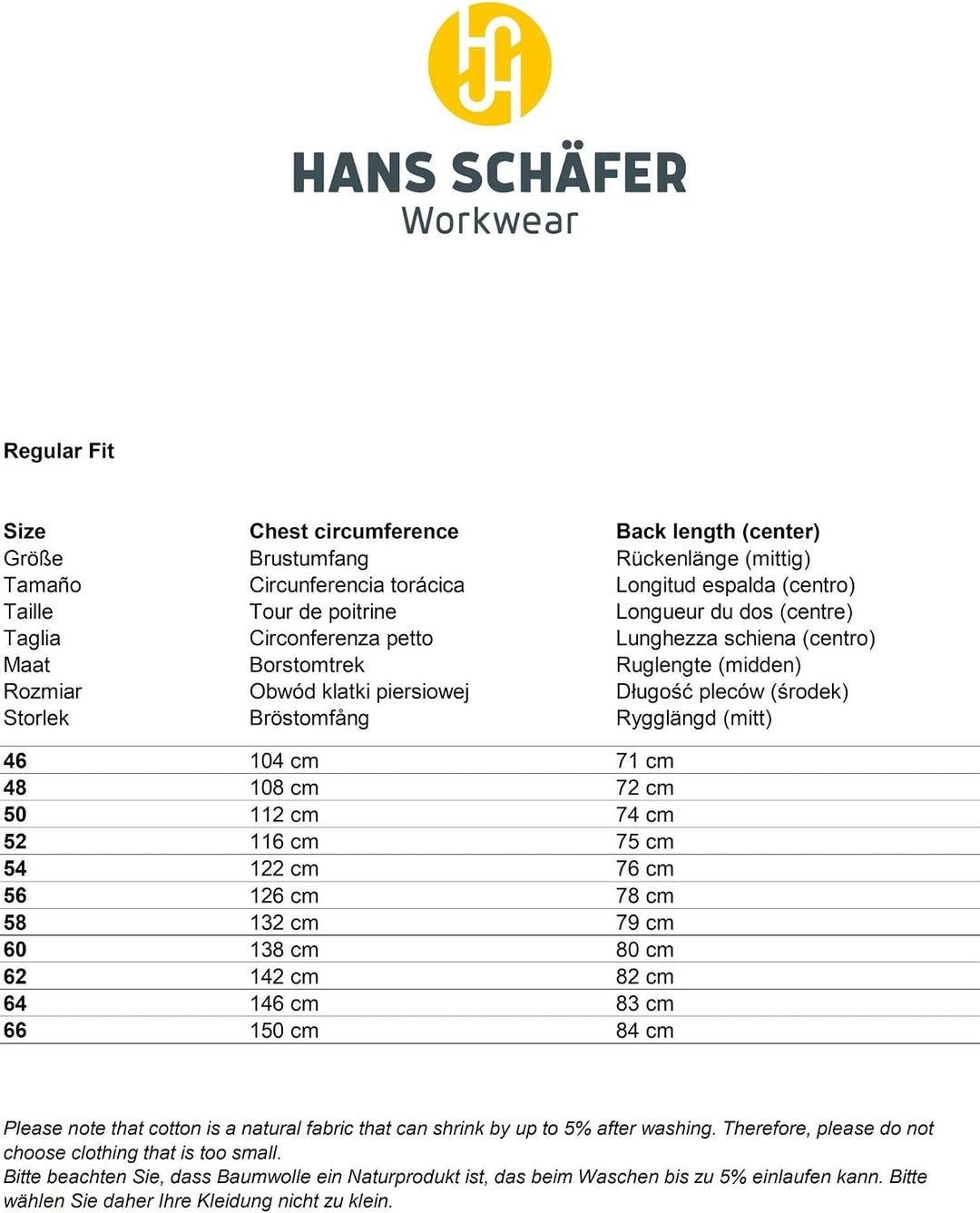 Hans Schäfer Workwear HSW Professional – Arbeitsjacke für Herren – Bequeme und strapazierfähige Bund