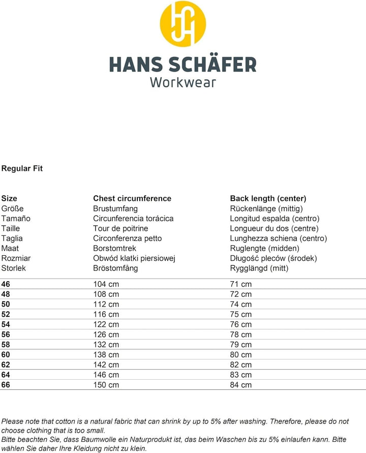 Hans Schäfer Workwear HSW Professional – Arbeitsjacke für Herren – Bequeme und strapazierfähige Bund