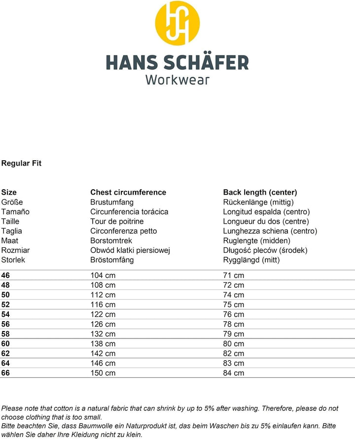 Hans Schäfer Workwear HSW Professional – Arbeitsjacke für Herren – Bequeme und strapazierfähige Bund
