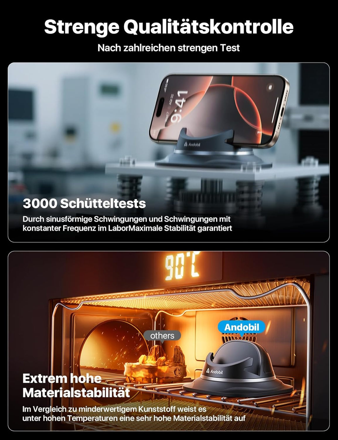 andobil Handyhalterung Auto Handyhalterung [ 2023 Einfach zu Benutzen ] Handy Halterung Auto Armatur