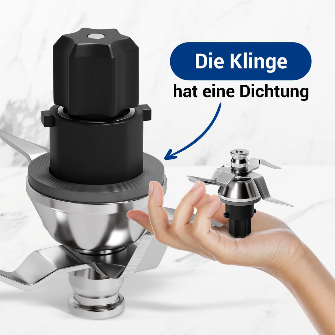 VIOKS Mixmesser Ersatz für Thermomix Messer TM31 - Ersatzmesser mit 4 Klingen und Dichtring - Küchen