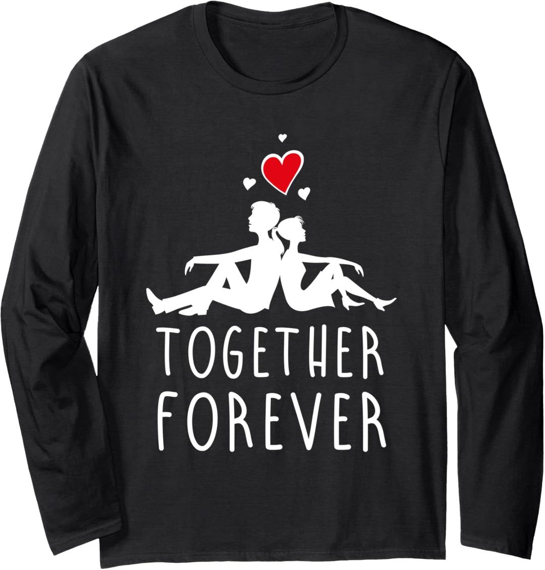 Verliebtes Paar Liebespaar Liebe Partner Look Design Outfit Langarmshirt