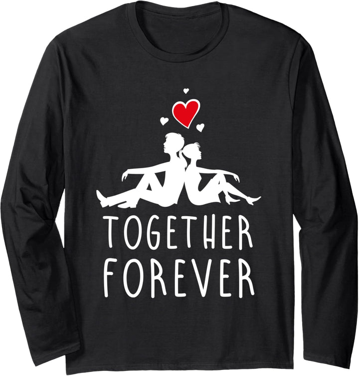 Verliebtes Paar Liebespaar Liebe Partner Look Design Outfit Langarmshirt
