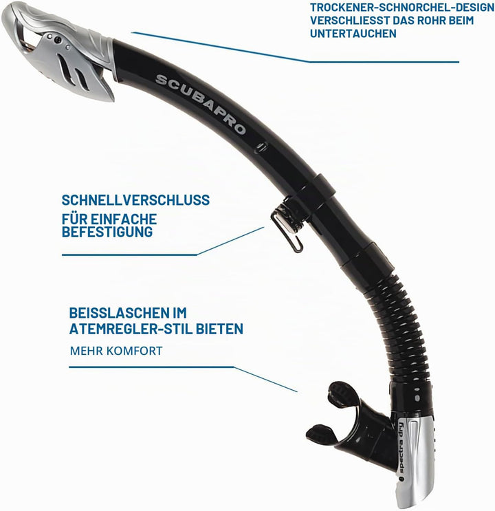 SCUBAPRO Spectra Dry Schnorchel Grau, Grau