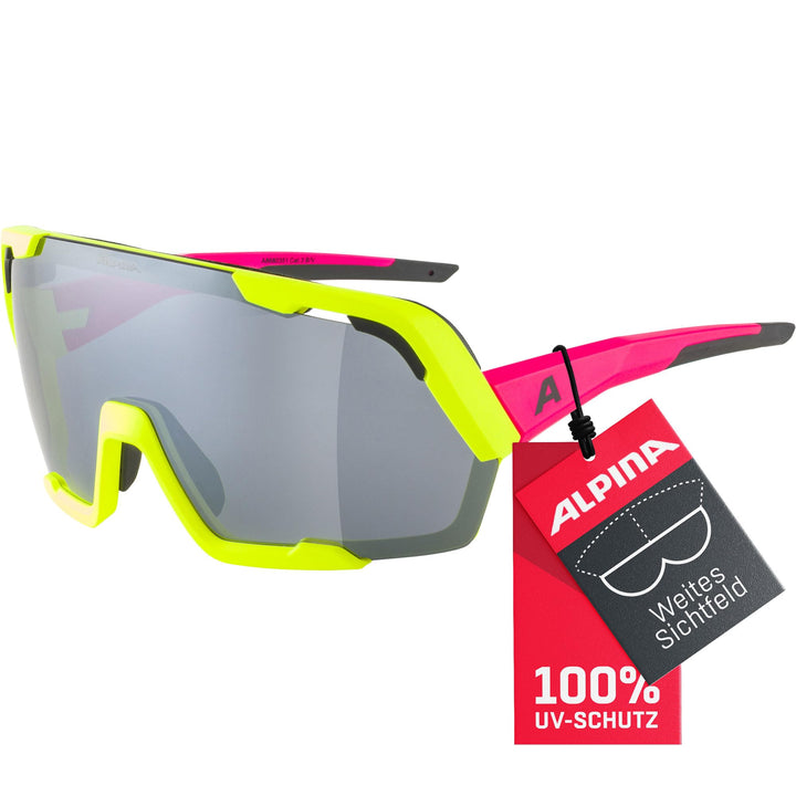 ALPINA ROCKET BOLD - Wasserabweisende und Beschlagfreie Sport- & Fahrradbrille Mit 100% UV-Schutz Fü