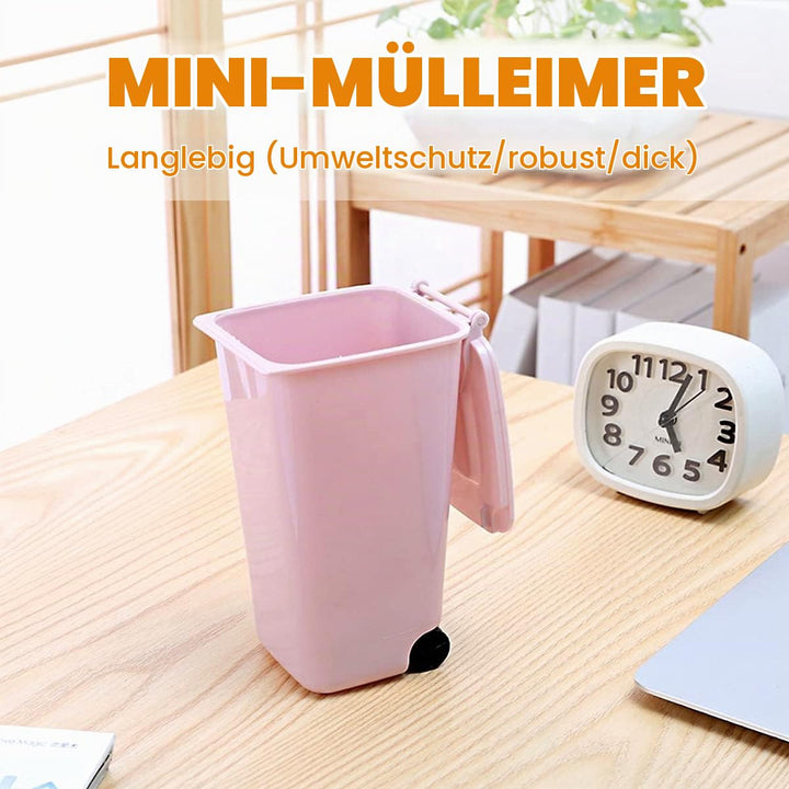 4 Stück Tischmülleimer mit Deckel, Mini Mülleimer, Mini Plastik Tisch Mülltonne, Bad Kosmetikeimer T