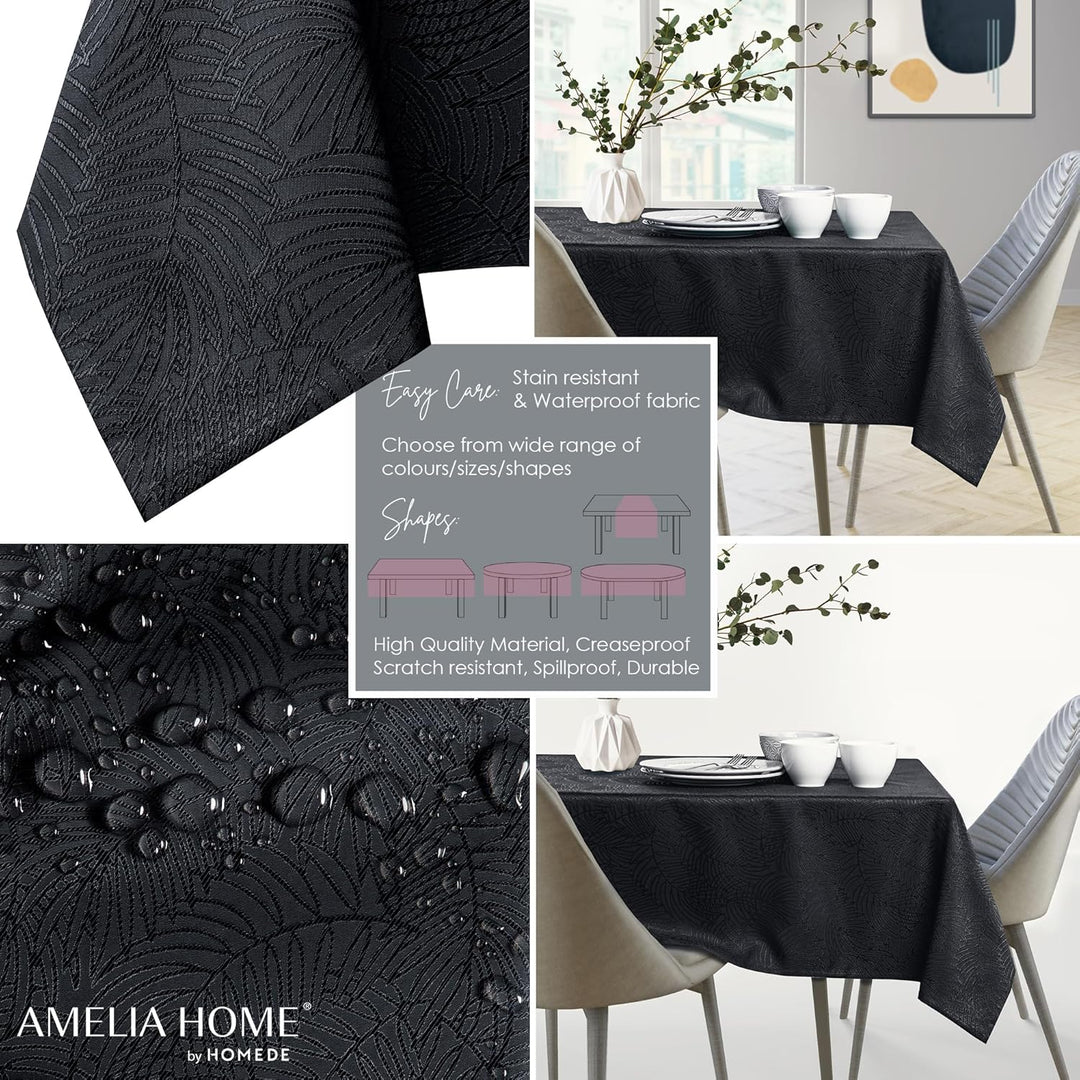 AmeliaHome Tischdecke 140x300 cm Tischtuch Tafeldecke Fleckschutz Lotuseffekt Abwaschbar Wasserabwei