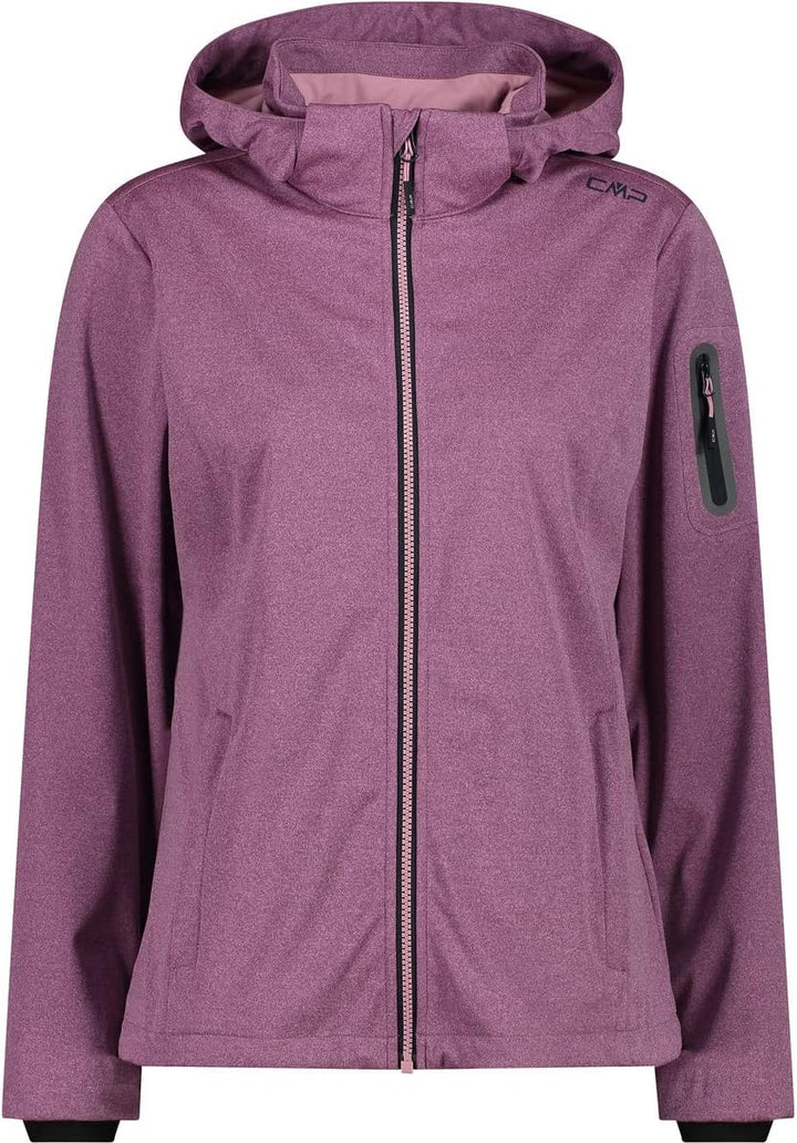 CMP Damen Leichte Softshell-melange-jacke für Damen mit Abnehmbarer Kapuze WOMAN JACKET ZIP HOOD 38