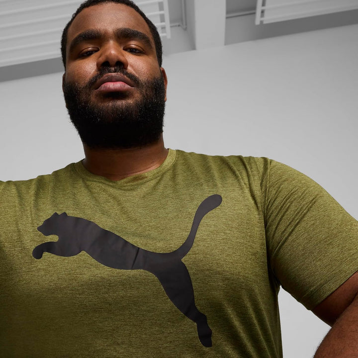 PUMA Herren Train Fav Heather Cat Tee T-Shirt S Olivgrün Meliert, S Olivgrün Meliert