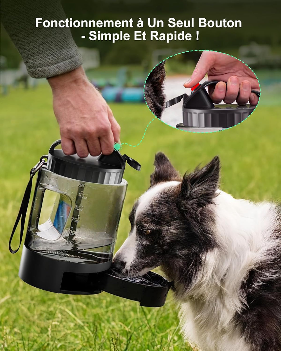 lesotc 2200 ml Trinkflasche für Hunde, Tragbare XXL extra grosse Hundetrinkflasche für unterwegs – C