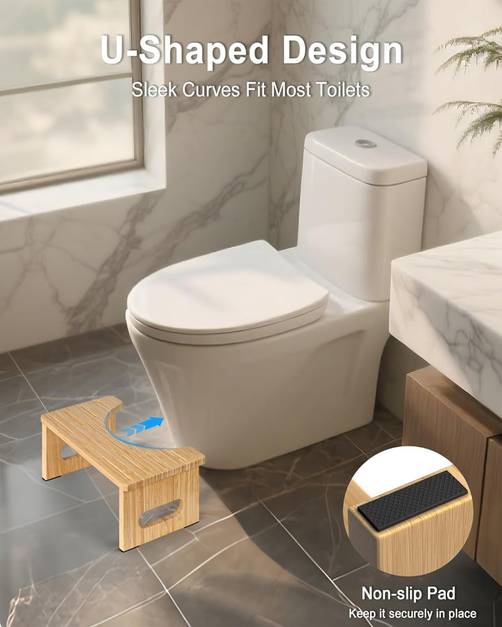 Toilettenhocker Holz, Klappbarer WC Hocker für Erwachsene, Toilettenhocker Erwachsene,Tritthocker Kl
