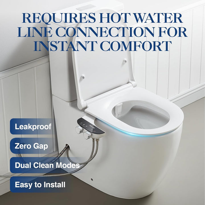 Bidet Aufsatz für Toilette, Cold/Heiss Water Bidet Dusch-WC,mit Einziehbare selbstreinigende Doppeld