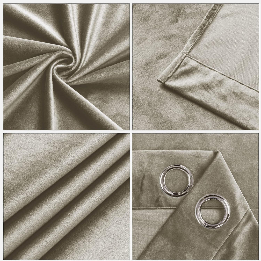 Cleanlevel EST 2016 2 Stück Samtvorhang mit Ösen 140cm x 245cm Samt Vorhang Blickdicht Thermo Gardin