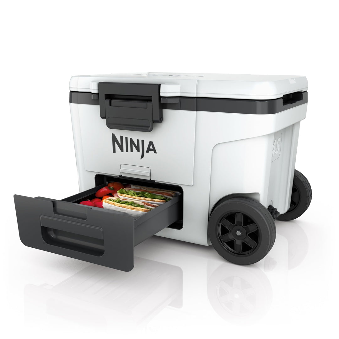 Ninja FrostVault Kühlbox mit Rollen und Isolierung, integrierter Dry Zone Schublade für Lagerung bei