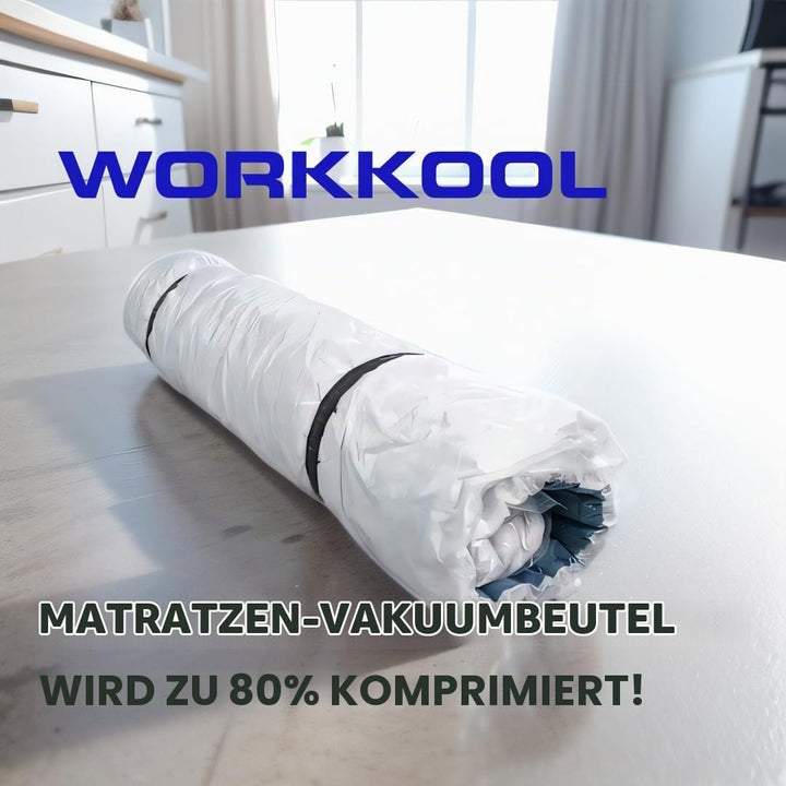WORKKOOL Vakuum-Matratzentasche zum Umzug, vakuumversiegelte Beutel für Matratzenaufbewahrung, Schau