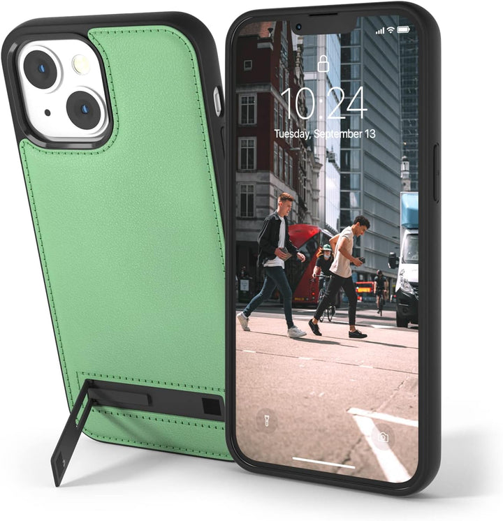 Snakehive Metro Lederhülle für Apple iPhone 13 || Echtleder Handyhülle mit Standfunktion || Echtlede