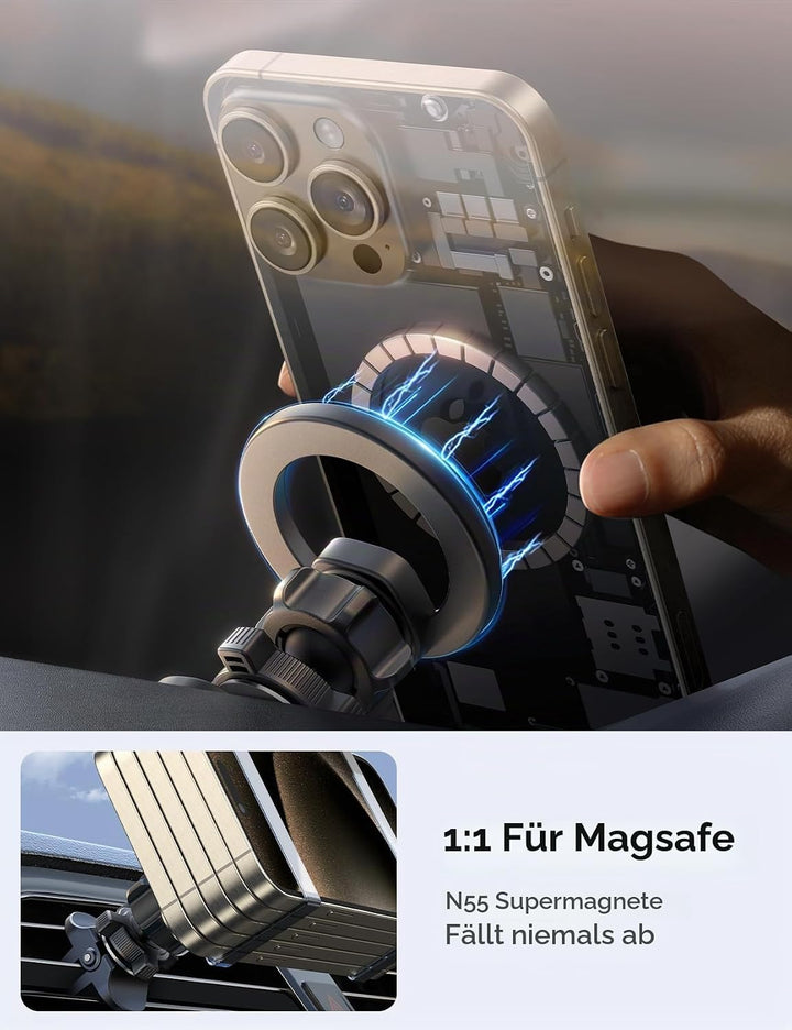 JOYROOM Handyhalterung Auto Magnet mit 20 x N55 Magneten, 2-in-1 Autohalterung mit MagSafe, Magnetis