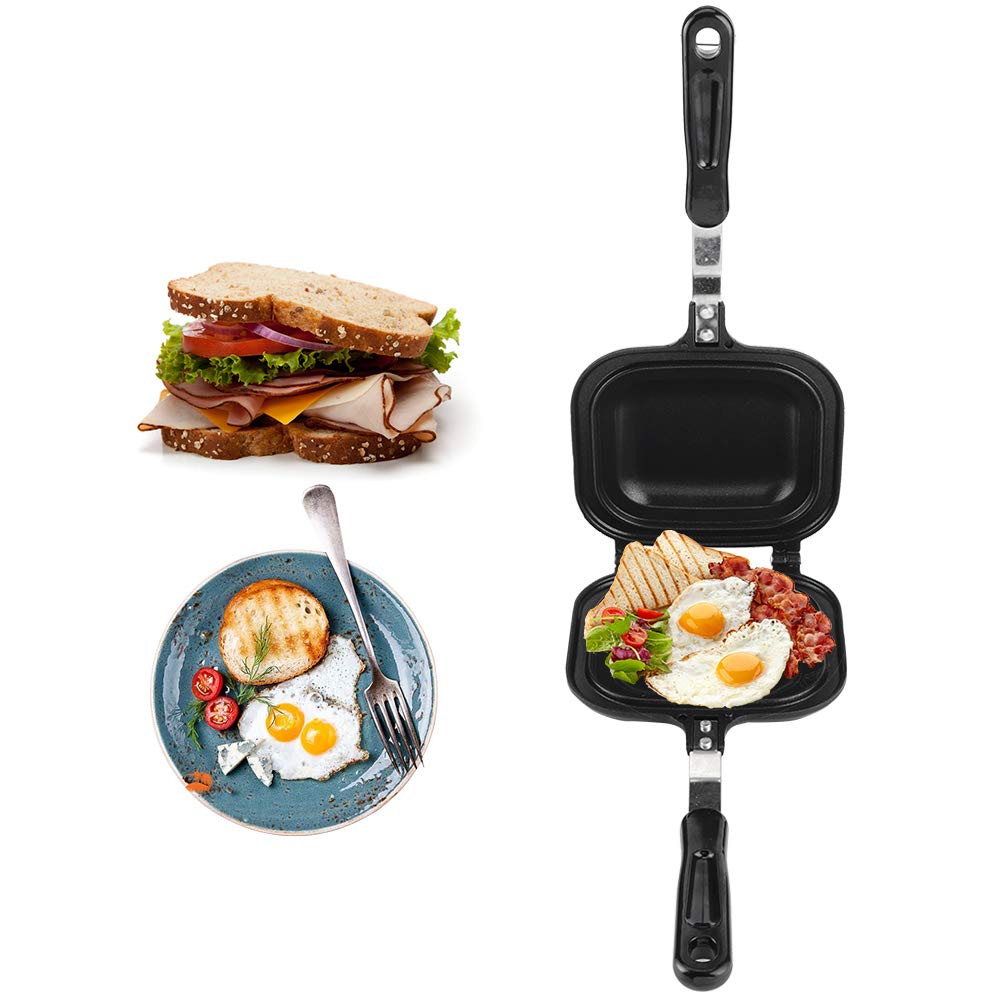 Haushalts doppelseitige Multifunktions-Bratpfanne Sandwich Toaster Frühstücksmaschine Antihaft-Backf