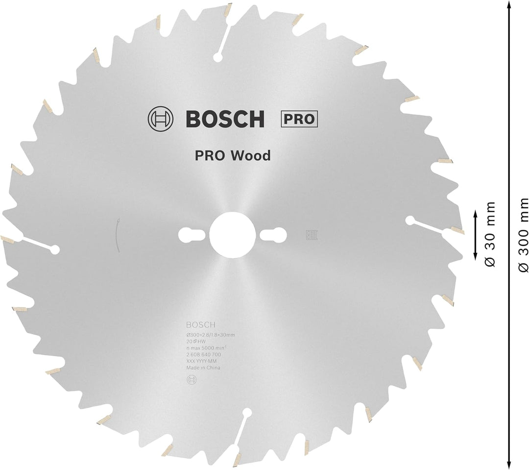 Bosch 1x PRO Wood Longlife Kreissägeblatt für Netz-Tischkreissägen (für Weichholz, Hartholz, Ø mm, P