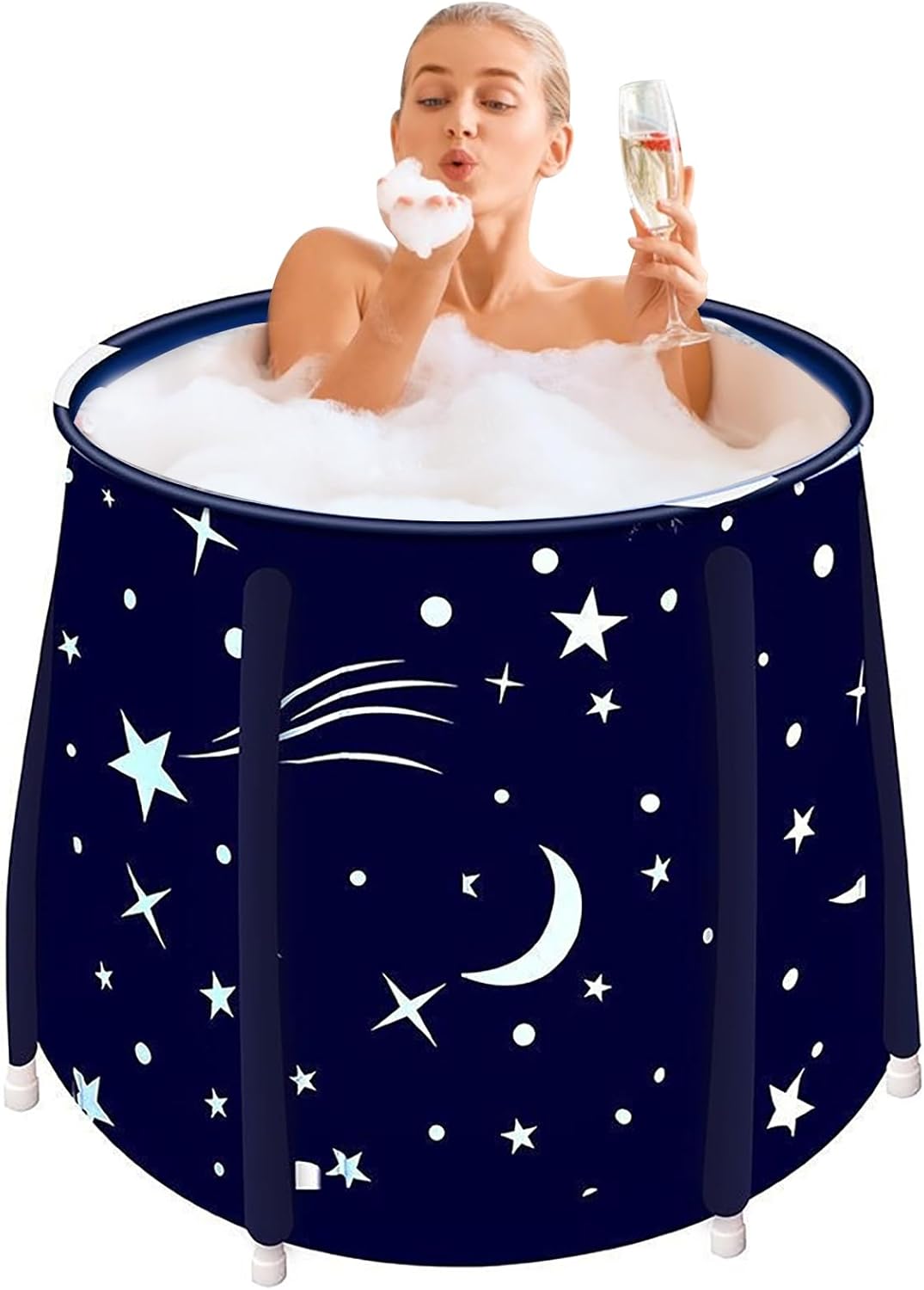 Sinbide Badewanne, 70x70cm Faltbare und tragbare Badewanne für Erwachsene & Kinder, Familie Badewann