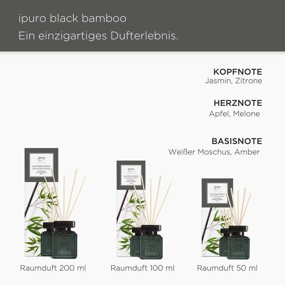 ipuro - erfrischender ipuro black bamboo Raumduft - dezenter Raumerfrischer mit grünen & holzigen No