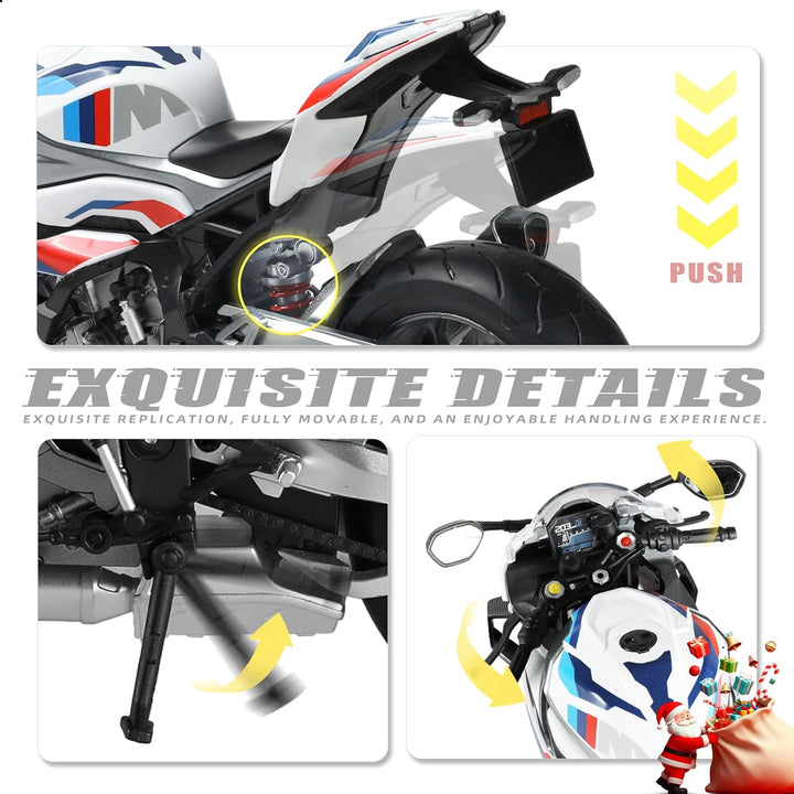 Risopen 1:9 für BMW M 1000RR Modell – Fertigmodell aus kdruckguss, Mini Motorrad Geschenk für Erwach