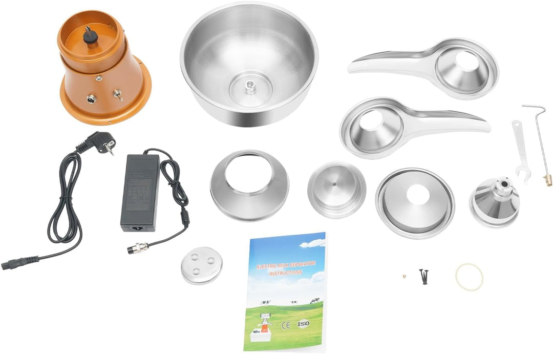 Lightakai Elektrische Milchzentrifuge, 50 L/H Profi Milchseparator Separator Milch Zentrifuge Milchs