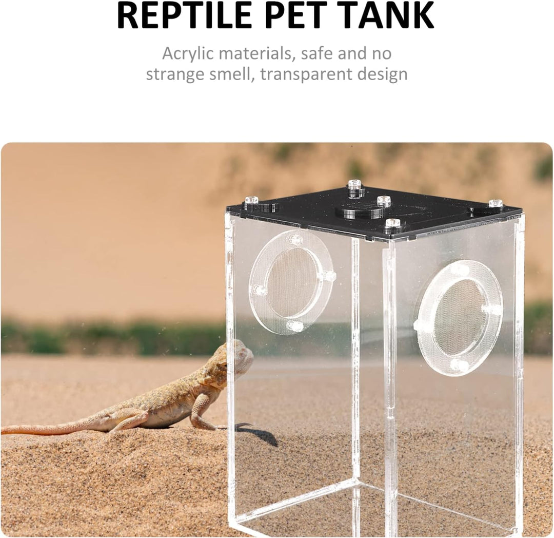 Hemobllo Springspinne Terrarium Set Acryl- -Terrarium: Transparente Reptilienzucht Springspinnen-Zuc