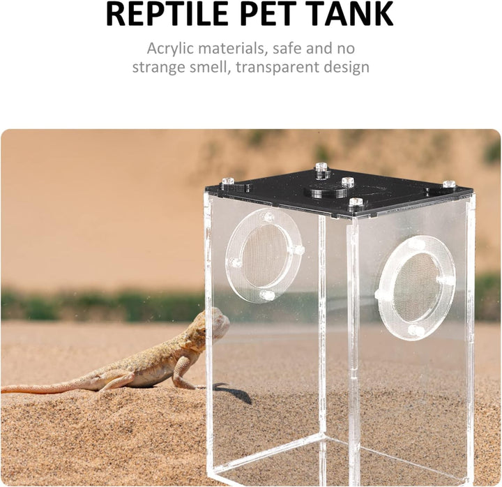 Hemobllo Springspinne Terrarium Set Acryl- -Terrarium: Transparente Reptilienzucht Springspinnen-Zuc