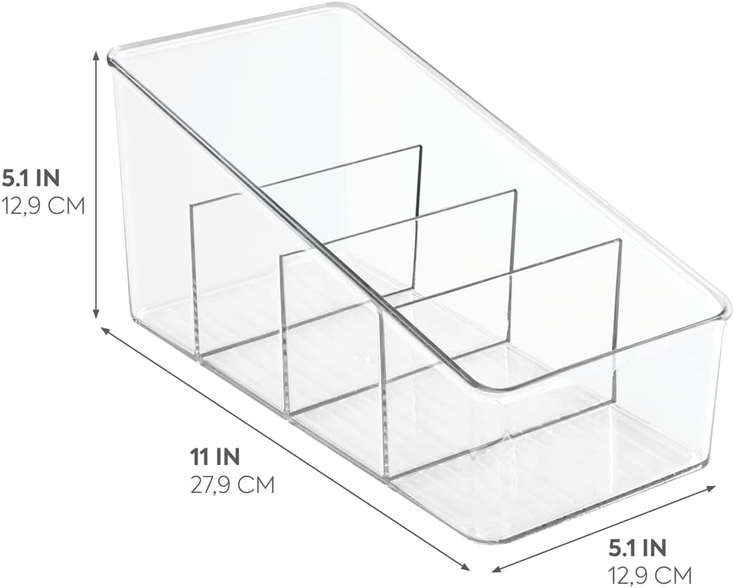 iDesign Aufbewahrungsbox mit 4 Fächern, grosse Vorratsdose aus BPA-freiem Kunststoff, Küchenorganize