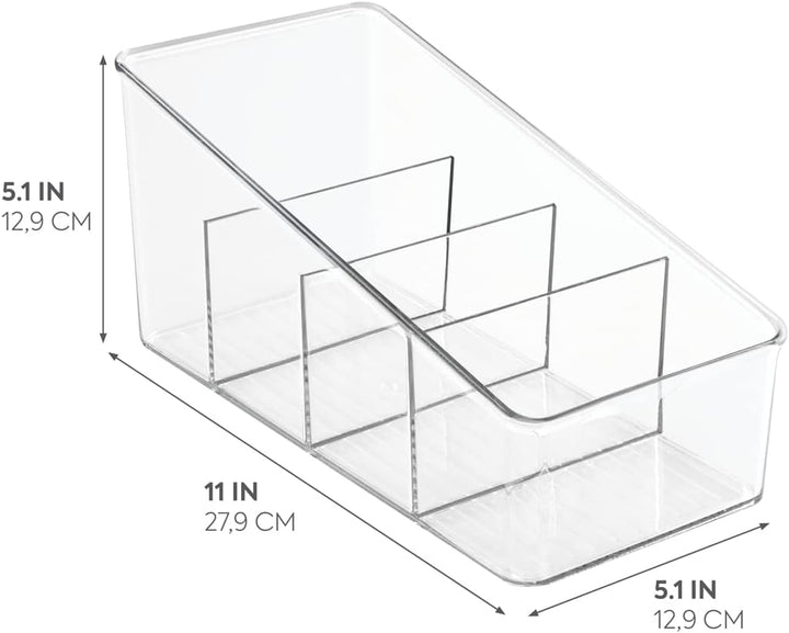 iDesign Aufbewahrungsbox mit 4 Fächern, grosse Vorratsdose aus BPA-freiem Kunststoff, Küchenorganize