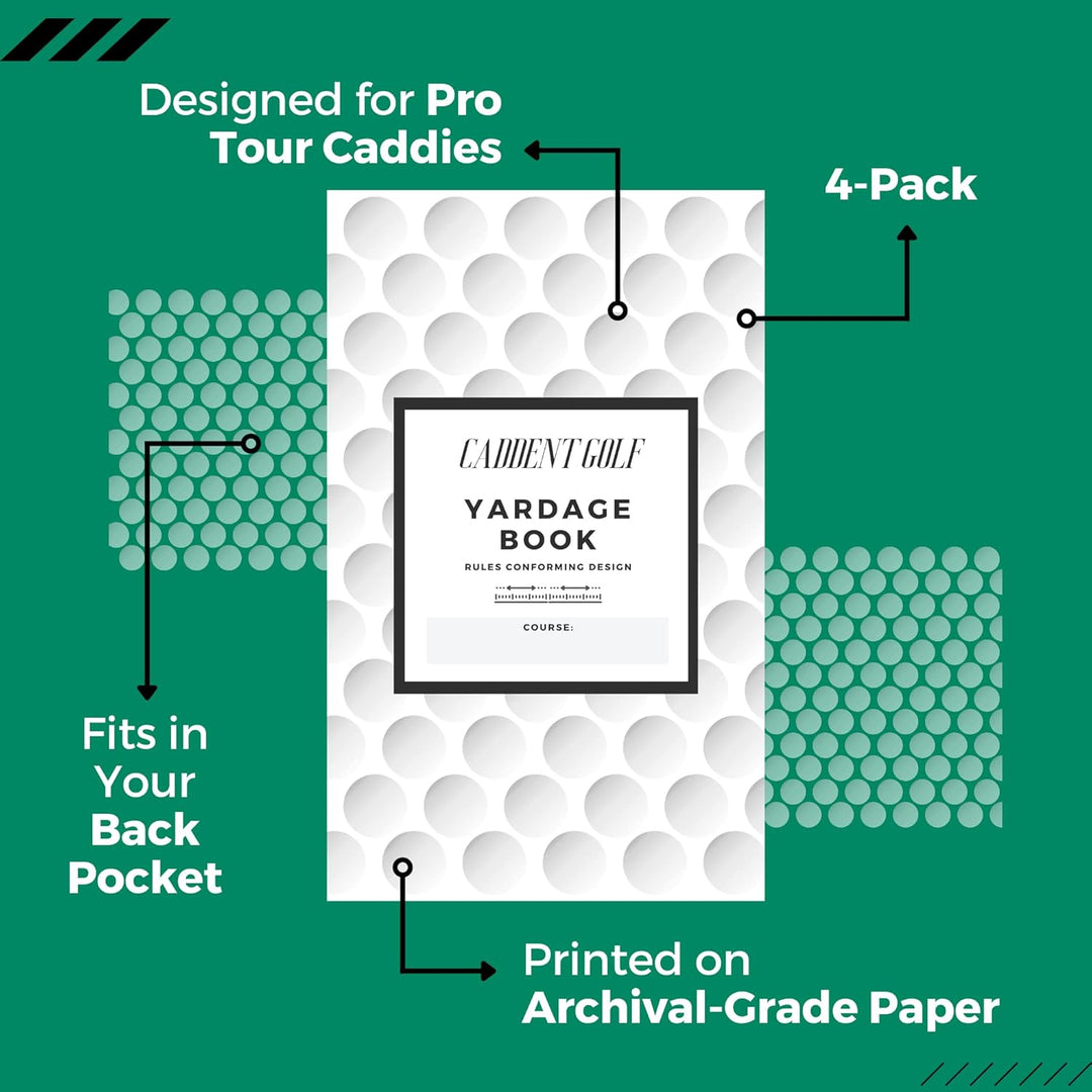 CADDENT Golf Yardage Book - Golf Journal & Log Book with Golf Club Yardage Chart - Golf Notebook Bac