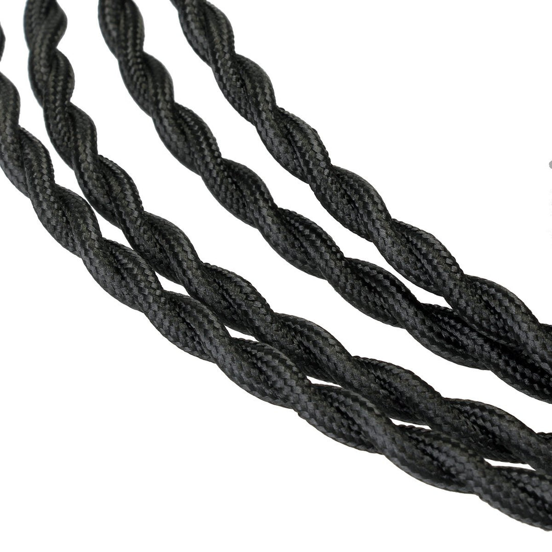 GreenSun Textilkabel 3 adrig - 5 Meter Textilkabel 3 x 0,75 mm² Stoffkabel Lampenkabel Textilummante